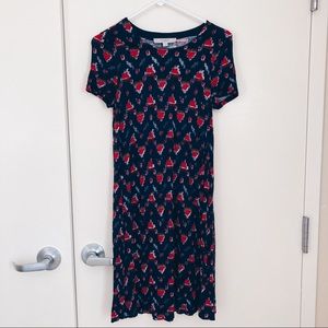 LOFT • Aztec Tribal Print T-Shirt Dress Navy Women’s Size Small NWOT